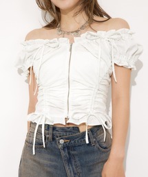 SLY | FRONTZIP 2WAY TOPS フロントジップ 2ウェイ トップス 半袖 夏服(シャツ/ブラウス)