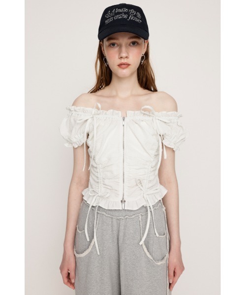 セール】FRONTZIP 2WAY TOPS フロントジップ 2ウェイ トップス