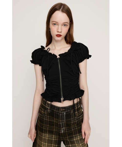 【新品】SLY／FRONTZIP2WAYTOPSフロントジップ 2ウェイトップス FRONTZIP 2WAY TOPS フロントジップ 2ウェイ トップス 半袖 夏服