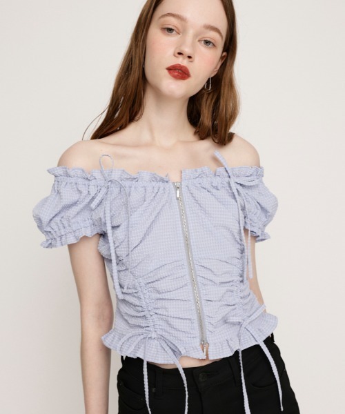 a SLY FRONTZIP2WAYTOPSフロントジップ2ウェイトップス FRONTZIP 2WAY TOPS フロントジップ 2ウェイ トップス 半袖 夏服