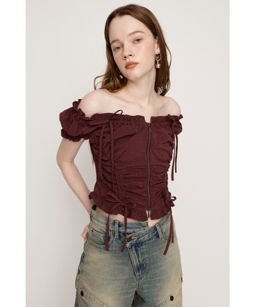 セール】FRONTZIP 2WAY TOPS フロントジップ 2ウェイ トップス