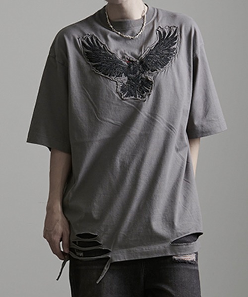 SILVER BULLET(シルバーバレット)の「『DAKU/ダク』ダメージTEE【Z】(Tシャツ/カットソー・メンズ・ホワイト/グレー/ブラック・1/2)」の19枚目の写真