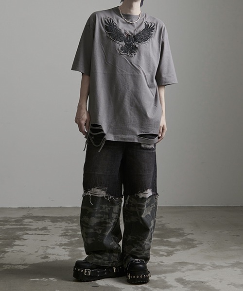 SILVER BULLET(シルバーバレット)の「『DAKU/ダク』ダメージTEE【Z】(Tシャツ/カットソー・メンズ・ホワイト/グレー/ブラック・1/2)」の15枚目の写真