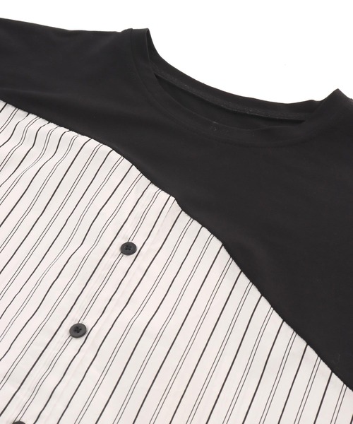 ANAP(アナップ)の「シャツ ドッキング デザイン Tシャツ(Tシャツ/カットソー・レディース・ホワイト/ブラック/グレー・FREE)」の12枚目の写真