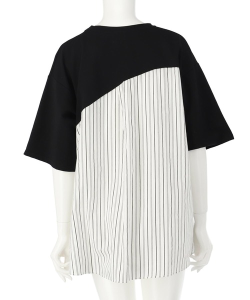 ANAP(アナップ)の「シャツ ドッキング デザイン Tシャツ(Tシャツ/カットソー・レディース・ホワイト/ブラック/グレー・FREE)」の5枚目の写真