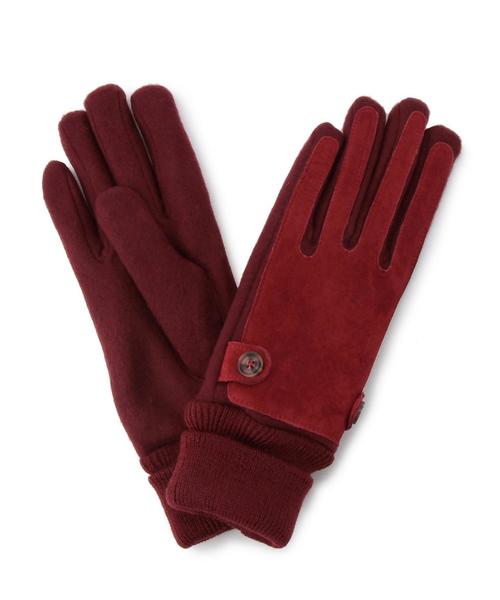 coen（コーエン）の「レザーコンビカラーグローブ（手袋・レディース・ブラック/ダークブラウン/レッド・フリー）」の3枚目の写真