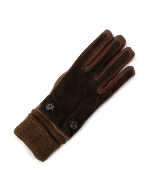 coen（コーエン）の「レザーコンビカラーグローブ（手袋・レディース・ブラック/ダークブラウン/レッド・フリー）」の4枚目の写真