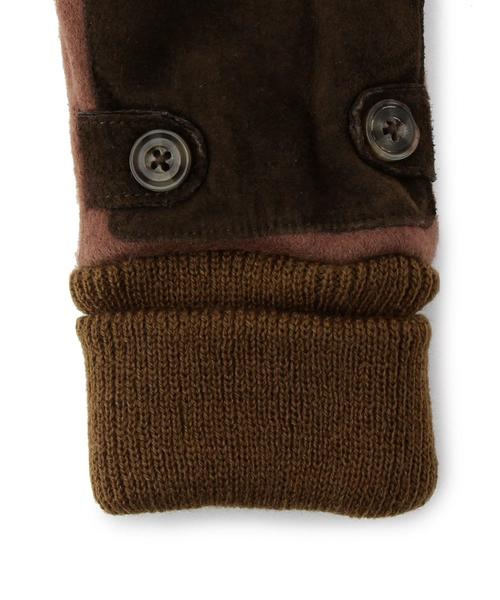 coen（コーエン）の「レザーコンビカラーグローブ（手袋・レディース・ブラック/ダークブラウン/レッド・フリー）」の7枚目の写真