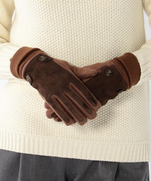 coen（コーエン）の「レザーコンビカラーグローブ（手袋・レディース・ブラック/ダークブラウン/レッド・フリー）」の9枚目の写真