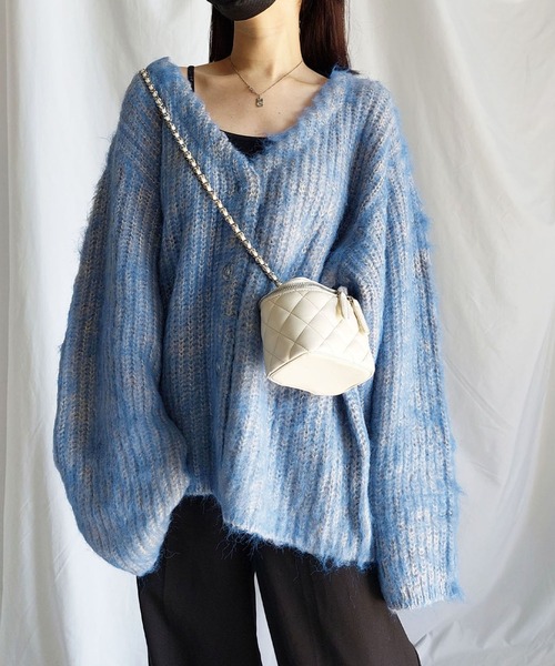 me+em select（ミームセレクト）の「ニットカーディガン（カーディガン/ボレロ・レディース・ブルー・FREE）」の3枚目の写真