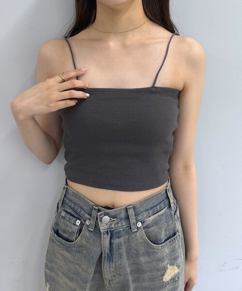 mline（エムライン）の「[mline]パット付き シンプルキャミソール（キャミソール・レディース・オフホワイト/チャコールグレー/ブラック/ベージュ・FREE）」の8枚目の写真