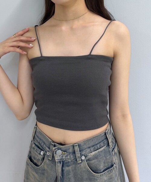 mline（エムライン）の「[mline]パット付き シンプルキャミソール（キャミソール・レディース・オフホワイト/チャコールグレー/ブラック/ベージュ・FREE）」の9枚目の写真