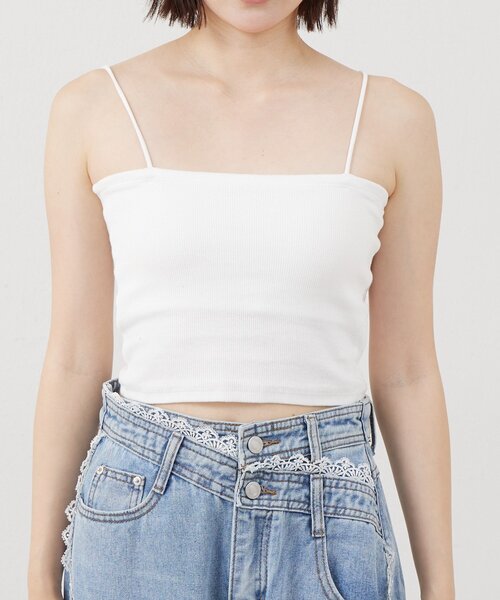 mline（エムライン）の「[mline]パット付き シンプルキャミソール（キャミソール・レディース・オフホワイト/チャコールグレー/ブラック/ベージュ・FREE）」の10枚目の写真