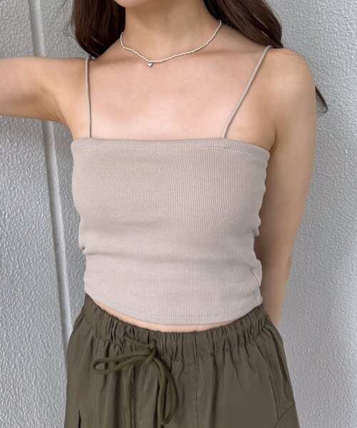 mline（エムライン）の「[mline]パット付き シンプルキャミソール（キャミソール・レディース・オフホワイト/チャコールグレー/ブラック/ベージュ・FREE）」の15枚目の写真
