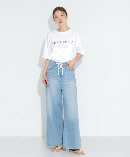 URBAN RESEARCH Sonny Label（アーバンリサーチサニーレーベル）の「SHELTECH ロゴプリントTシャツ（Tシャツ/カットソー・レディース・ブラック/オフホワイト/チャコールグレー・FREE）」の8枚目の写真