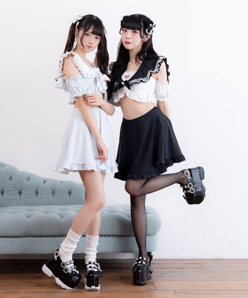 Mi♡さま専用 ハートくりぬきフリルセーラー水着（水着）｜DearMyLove（ディア