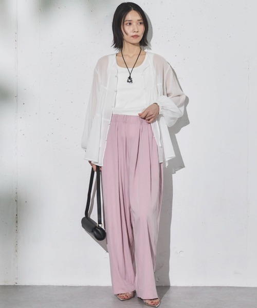 Doux archives（ドゥアルシーヴ）の「ティアードギャザーチュニック（シャツ/ブラウス・レディース・オフホワイト/ブルー/ベージュ・FREE）」の19枚目の写真