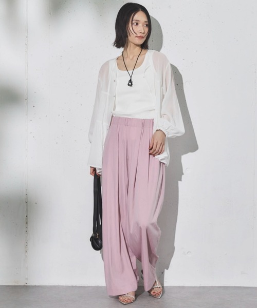 Doux archives（ドゥアルシーヴ）の「ティアードギャザーチュニック（シャツ/ブラウス・レディース・オフホワイト/ブルー/ベージュ・FREE）」の8枚目の写真