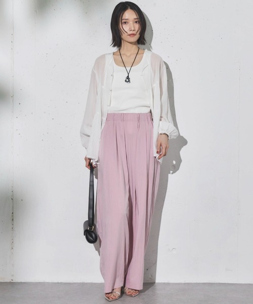 Doux archives（ドゥアルシーヴ）の「ティアードギャザーチュニック（シャツ/ブラウス・レディース・オフホワイト/ブルー/ベージュ・FREE）」の7枚目の写真