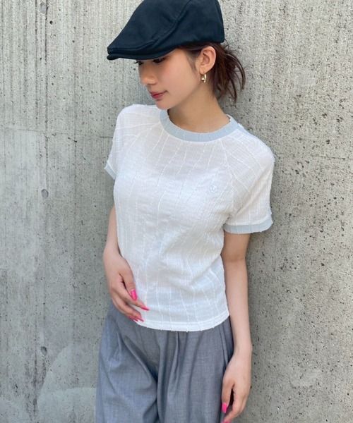 3.3 Field Trip （3.3フィールドトリップ）の「3.3 Field Trip／サイドラインデザインT（Tシャツ/カットソー・レディース・ブラック/オフホワイト/ブラウン・FREE）」の7枚目の写真