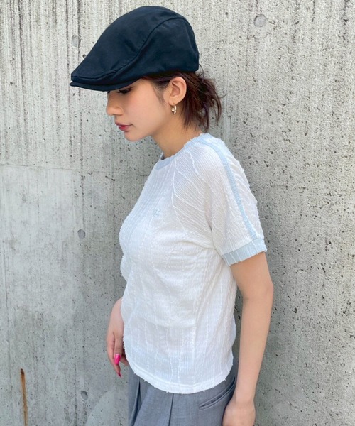 3.3 Field Trip （3.3フィールドトリップ）の「3.3 Field Trip／サイドラインデザインT（Tシャツ/カットソー・レディース・ブラック/オフホワイト/ブラウン・FREE）」の8枚目の写真