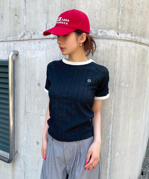 3.3 Field Trip （3.3フィールドトリップ）の「3.3 Field Trip／サイドラインデザインT（Tシャツ/カットソー・レディース・ブラック/オフホワイト/ブラウン・FREE）」の13枚目の写真