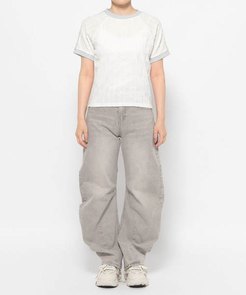 3.3 Field Trip （3.3フィールドトリップ）の「3.3 Field Trip／サイドラインデザインT（Tシャツ/カットソー・レディース・ブラック/オフホワイト/ブラウン・FREE）」の16枚目の写真