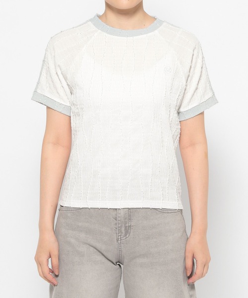 3.3 Field Trip （3.3フィールドトリップ）の「3.3 Field Trip／サイドラインデザインT（Tシャツ/カットソー・レディース・ブラック/オフホワイト/ブラウン・FREE）」の17枚目の写真