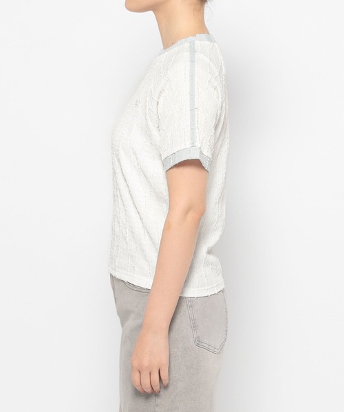 3.3 Field Trip （3.3フィールドトリップ）の「3.3 Field Trip／サイドラインデザインT（Tシャツ/カットソー・レディース・ブラック/オフホワイト/ブラウン・FREE）」の18枚目の写真