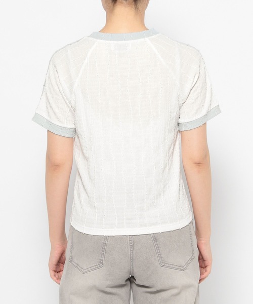 3.3 Field Trip （3.3フィールドトリップ）の「3.3 Field Trip／サイドラインデザインT（Tシャツ/カットソー・レディース・ブラック/オフホワイト/ブラウン・FREE）」の19枚目の写真