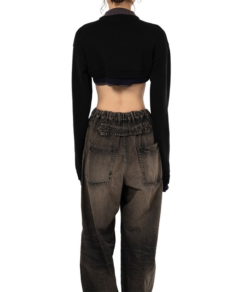 Maison MIHARA YASUHIRO（メゾンミハラヤスヒロ）の「Triple Layered Cropped Knit Sweater（ニット/セーター・レディース・グレー・36）」の5枚目の写真