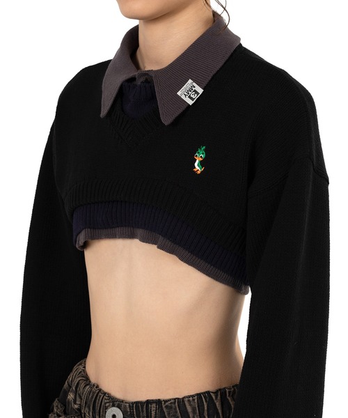 Maison MIHARA YASUHIRO（メゾンミハラヤスヒロ）の「Triple Layered Cropped Knit Sweater（ニット/セーター・レディース・グレー・36）」の7枚目の写真