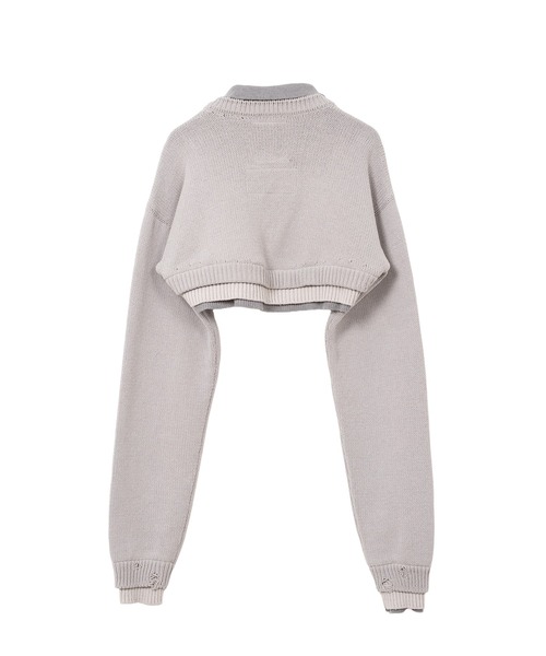 Maison MIHARA YASUHIRO（メゾンミハラヤスヒロ）の「Triple Layered Cropped Knit Sweater（ニット/セーター・レディース・グレー・36）」の9枚目の写真