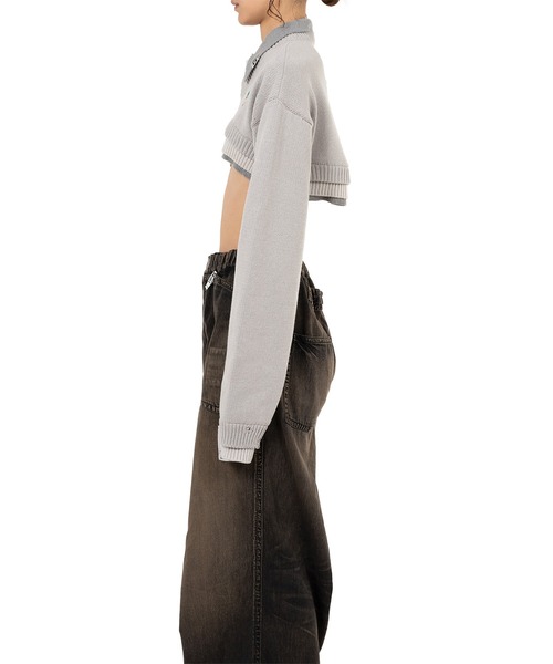 Maison MIHARA YASUHIRO（メゾンミハラヤスヒロ）の「Triple Layered Cropped Knit Sweater（ニット/セーター・レディース・グレー・36）」の11枚目の写真