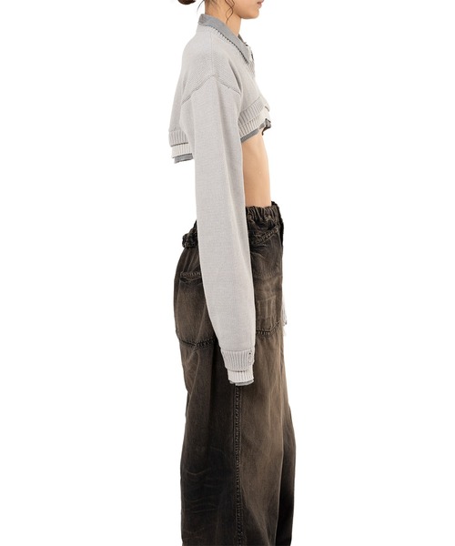 Maison MIHARA YASUHIRO（メゾンミハラヤスヒロ）の「Triple Layered Cropped Knit Sweater（ニット/セーター・レディース・グレー・36）」の13枚目の写真