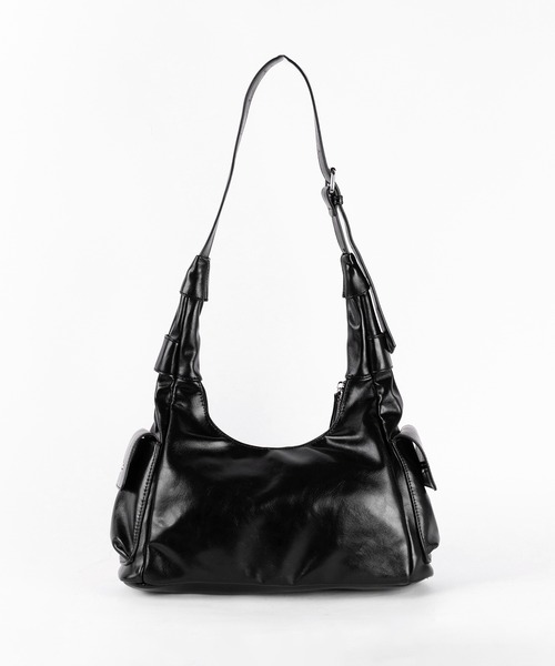 me+em select(ミームセレクト)の「【 2color 】ダブルジップアウトポケットヴィンテージボストンショルダーバッグ / double zip out pocket vintage boston shoulder bag(ショルダーバッグ・レディース・シルバー/ブラック・FREE)」の7枚目の写真