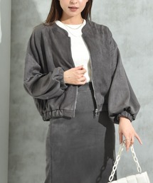 INTERPLANET | スエードポンチノーカラーＺＩＰブルゾン(ブルゾン)