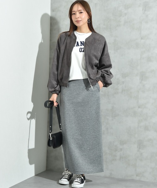 INTERPLANET（インタープラネット）の「スエードポンチノーカラーＺＩＰブルゾン（ブルゾン・レディース・ブラウン/チャコールグレー/グレイッシュベージュ・MEDIUM/LARGE）」の13枚目の写真