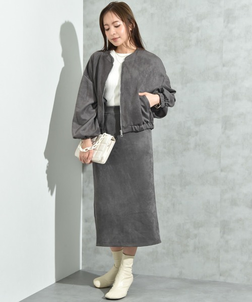 INTERPLANET（インタープラネット）の「スエードポンチノーカラーＺＩＰブルゾン（ブルゾン・レディース・ブラウン/チャコールグレー/グレイッシュベージュ・MEDIUM/LARGE）」の18枚目の写真