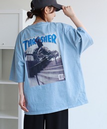 【THRASHER/スラッシャー】オーバーサイズ ヴィンテージライク ピグメント加工 マガジンプリント 半袖Tシャツ