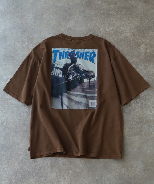 THRASHER(スラッシャー)の「【THRASHER/スラッシャー】オーバーサイズ ヴィンテージライク ピグメント加工 マガジンプリント 半袖Tシャツ(Tシャツ/カットソー・メンズ・チャコール/ピンク/ブラウン/サックスブルー/ブルーグレー・M/L/XL)」の11枚目の写真