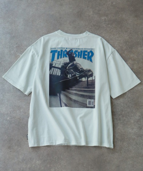 THRASHER(スラッシャー)の「【THRASHER/スラッシャー】オーバーサイズ ヴィンテージライク ピグメント加工 マガジンプリント 半袖Tシャツ(Tシャツ/カットソー・メンズ・チャコール/ピンク/ブラウン/サックスブルー/ブルーグレー・M/L/XL)」の7枚目の写真
