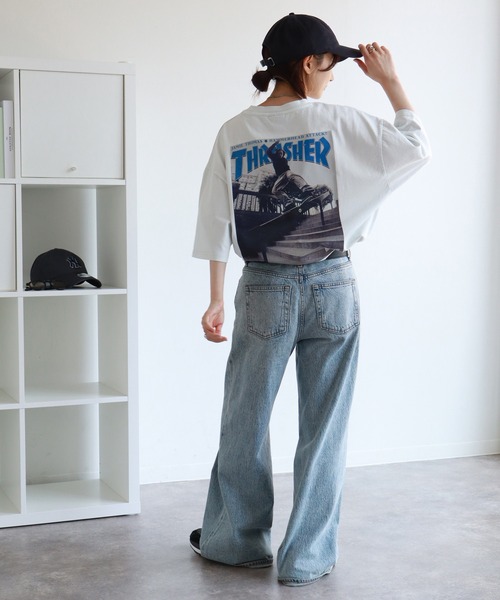 THRASHER(スラッシャー)の「【THRASHER/スラッシャー】オーバーサイズ ヴィンテージライク ピグメント加工 マガジンプリント 半袖Tシャツ(Tシャツ/カットソー・メンズ・チャコール/ピンク/ブラウン/サックスブルー/ブルーグレー・M/L/XL)」の20枚目の写真