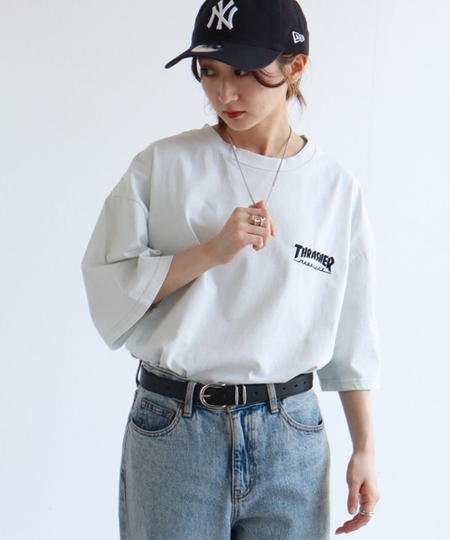 THRASHER(スラッシャー)の「【THRASHER/スラッシャー】オーバーサイズ ヴィンテージライク ピグメント加工 マガジンプリント 半袖Tシャツ(Tシャツ/カットソー・メンズ・チャコール/ピンク/ブラウン/サックスブルー/ブルーグレー・M/L/XL)」の16枚目の写真