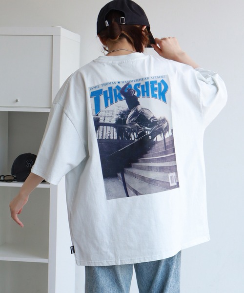 THRASHER(スラッシャー)の「【THRASHER/スラッシャー】オーバーサイズ ヴィンテージライク ピグメント加工 マガジンプリント 半袖Tシャツ(Tシャツ/カットソー・メンズ・チャコール/ピンク/ブラウン/サックスブルー/ブルーグレー・M/L/XL)」の19枚目の写真