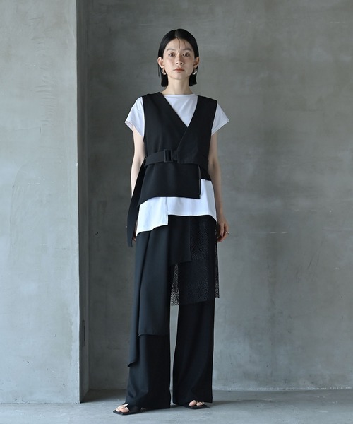 funda mine（ファンダマイン）の「異素材ベスト（ベスト・レディース・ブラック・FREE）」の10枚目の写真