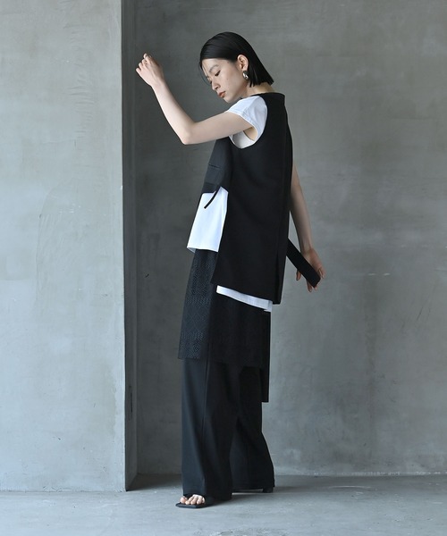 funda mine（ファンダマイン）の「異素材ベスト（ベスト・レディース・ブラック・FREE）」の6枚目の写真