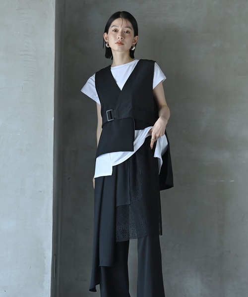 funda mine（ファンダマイン）の「異素材ベスト（ベスト・レディース・ブラック・FREE）」の3枚目の写真