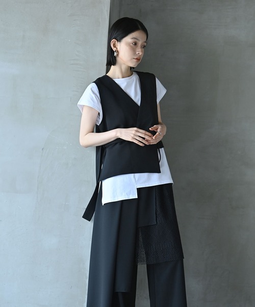 funda mine（ファンダマイン）の「異素材ベスト（ベスト・レディース・ブラック・FREE）」の4枚目の写真