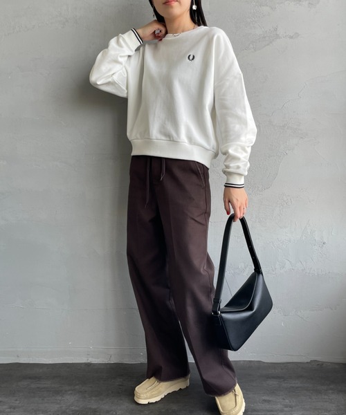 FRED PERRY/フレッドペリー] ツインティップライン ショート丈 クルー